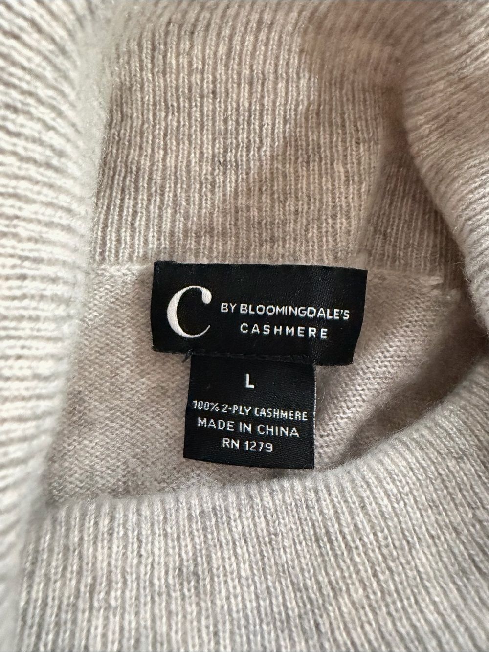 C by Bloomingdales Womens L Cashmere Ombre Turtleneck Sweater Gray Black Luxury - Picture 5 of 7